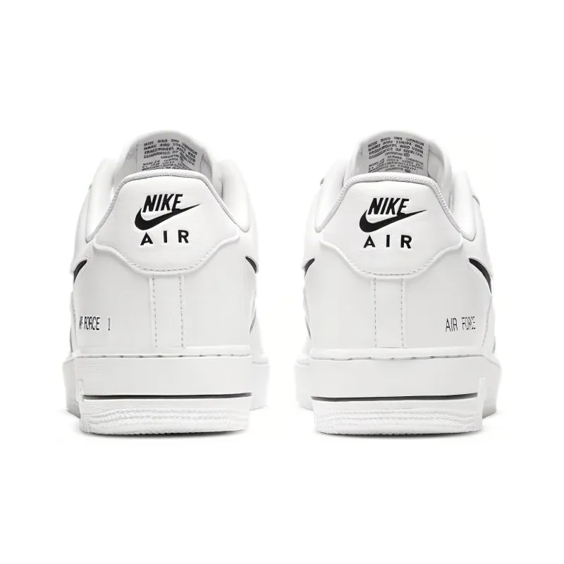 Nike Air Force 1 Low Cut Out Swoosh White Black-4