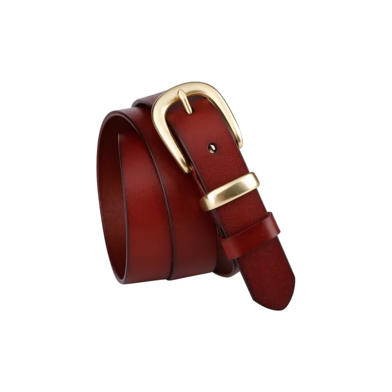 Jaylen Oos Pure Copper Pin Buckle Top Grain Cow Leather Leather Belts Women's-17