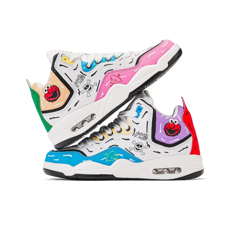 SESAME STREET Slip-Resistant Breathable Coverage Mid-Top Basketball Shoes Unisex-1