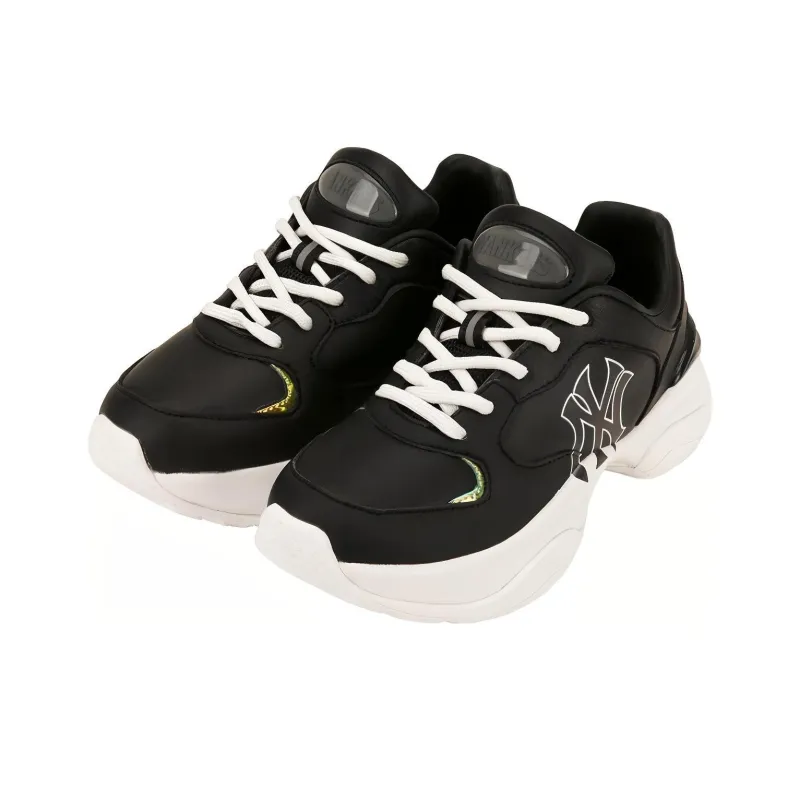 MLB Big Ball Chunky Cookie Anti Slip And Wear Resistant Lightweight Low Top Vintage Chunky Sneakers Unisex Black White-1