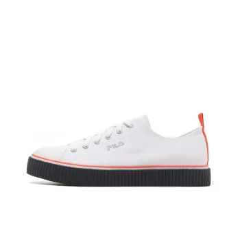FILA Layer Low Top Stylish Casual Skate Shoes Unisex White Red Korean Version 'White Red'
