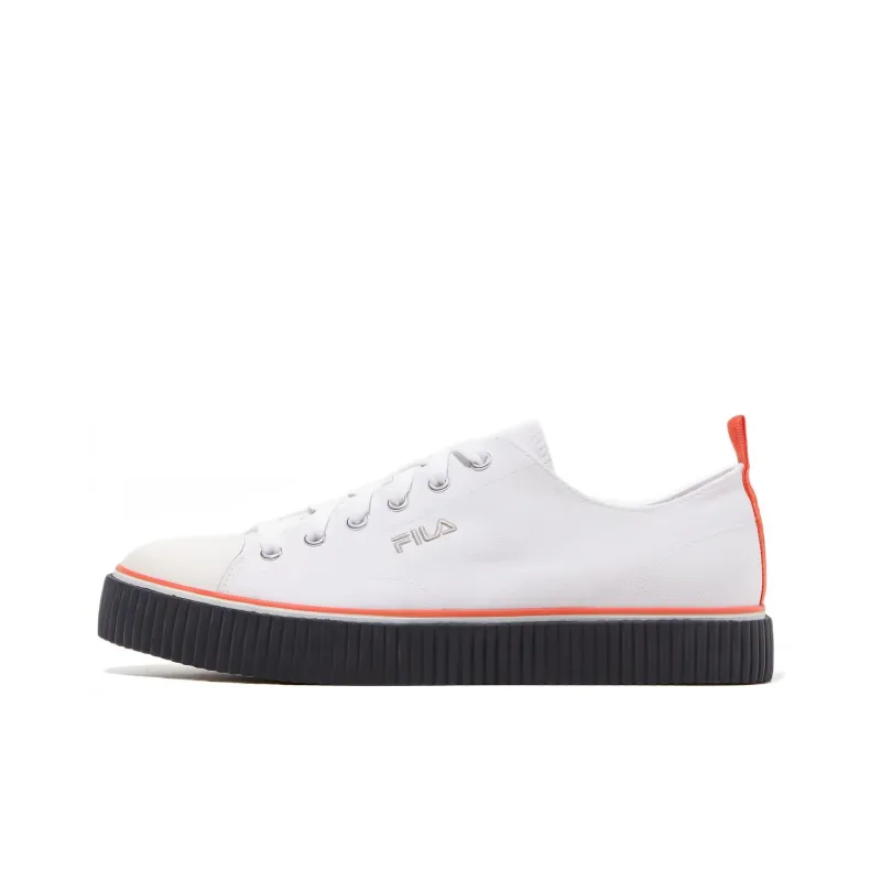 FILA Layer Low Top Stylish Casual Skate Shoes Unisex White Red Korean Version 'White Red'-0