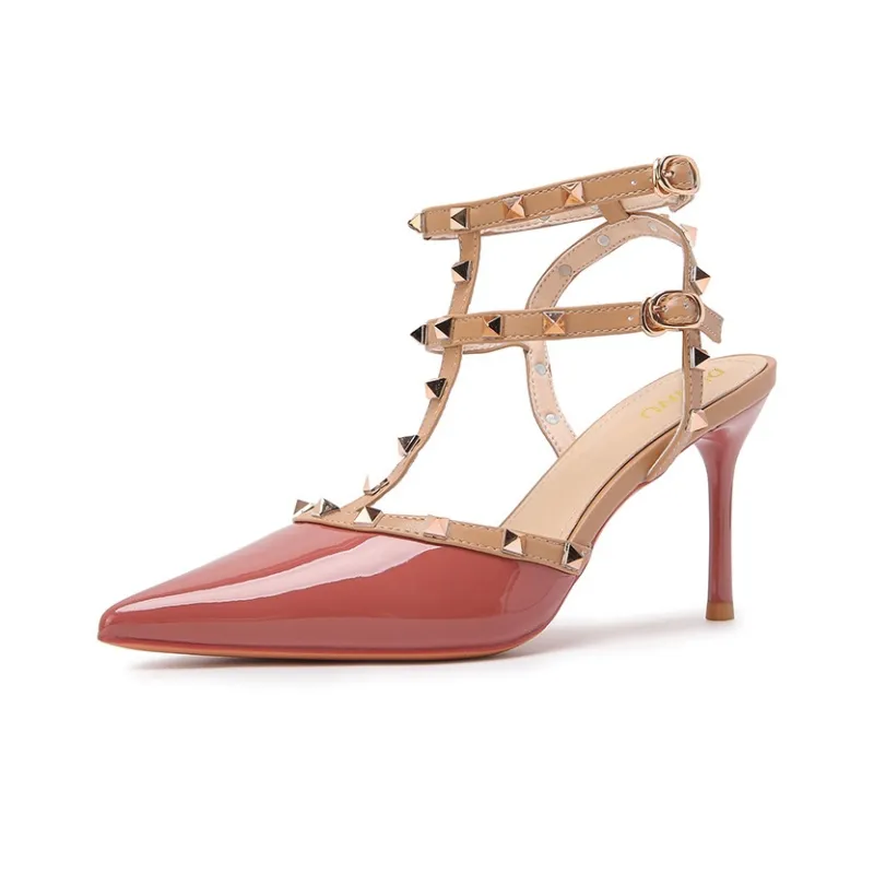Dunnu Strap Sandals 8.5cm Women's Brick Red-10