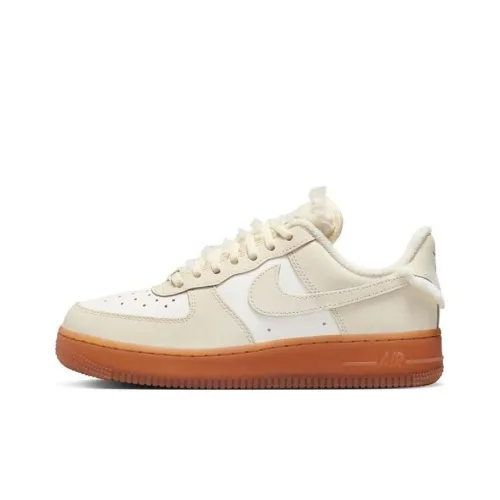 Nike Air Force 1 Sail Gum Faux Fur Women's