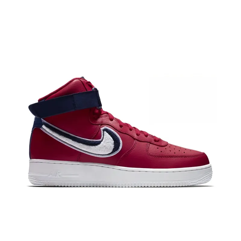 Nike Air Force 1 High 3D Chenille Swoosh Red White Blue-1