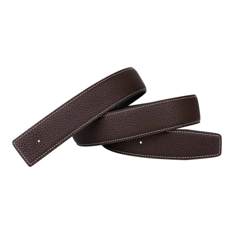 Jaylen Oos Headless H Buckle Smooth Buckle Unique Design Double Sided Top Grain Cow Leather Leather Belts Men's-35