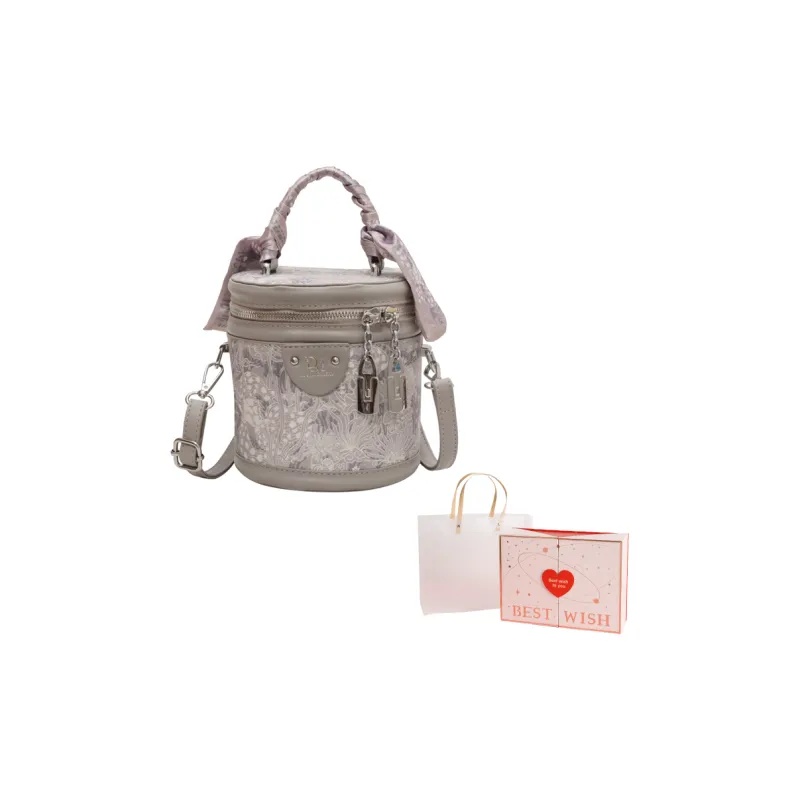 NOMK PU Shoulder Bag Crossbody Bag Handbag Bucket Bag Regular Women's Black/Gray/Pink-7