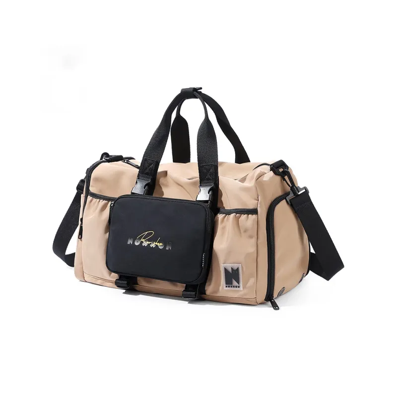 NOXXON Nylon Fabric Luggage Bag Handbag Gym Bag Large Size Unisex Khaki/Nude Pink-1