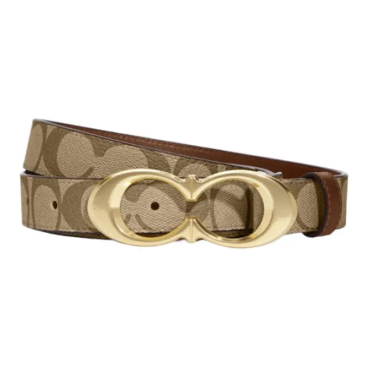 COACH Leather Belts Women's Umber Width 2.5cm-0