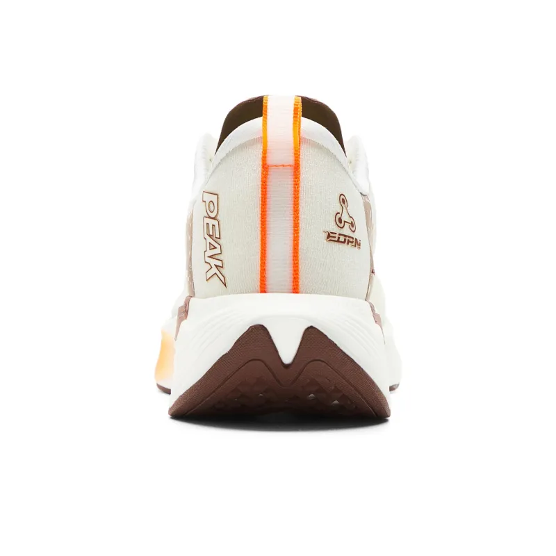 PEAK Cushioning Slip Resistant Abrasion Resistant Rebound Low Top Marathon Running Shoes Men's Super Light White Brown-4