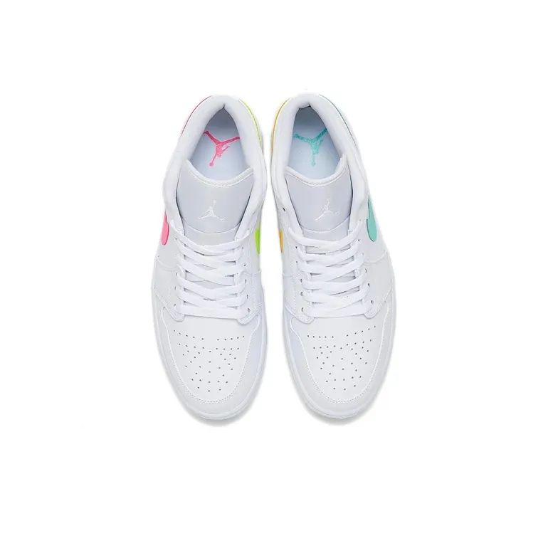 Jordan 1 Low White Multi Color Swoosh-3