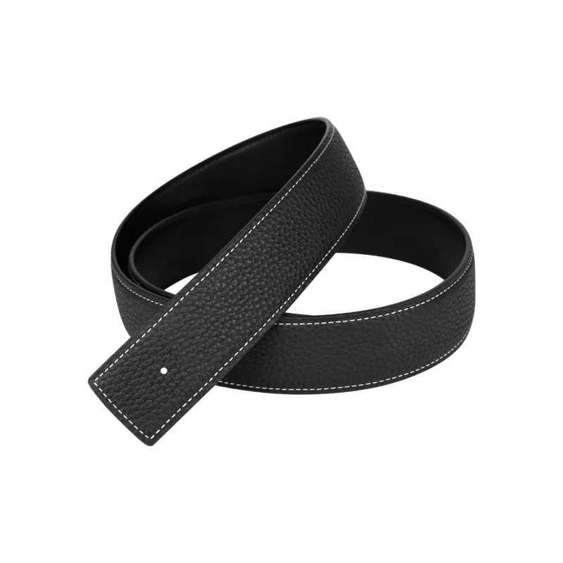 Jaylen Oos Headless H Buckle Smooth Buckle Unique Design Double Sided Top Grain Cow Leather Leather Belts Men's-17