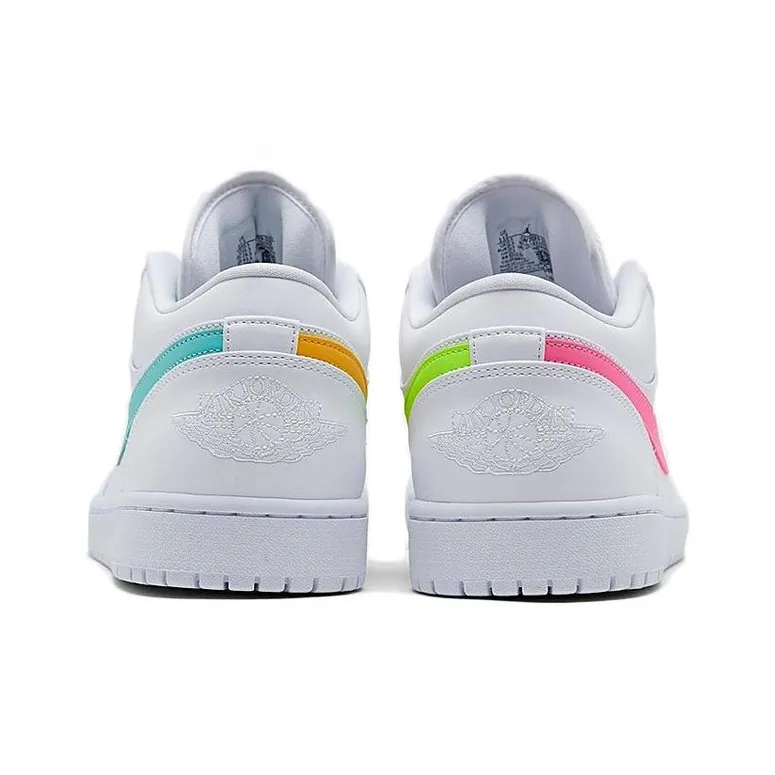 Jordan 1 Low White Multi Color Swoosh-4