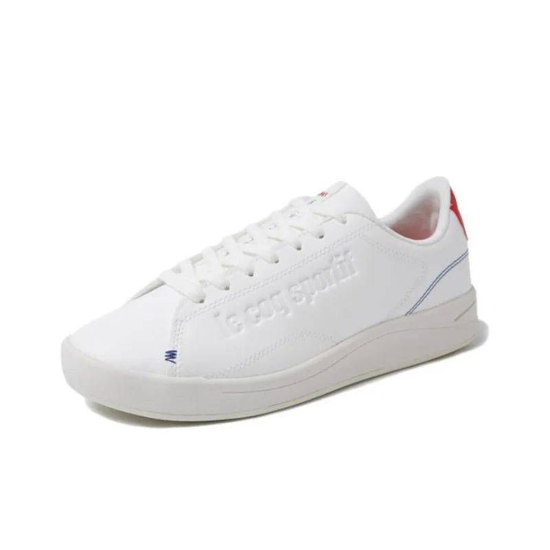 Le Coq Sportif Waterproof And Wear resistant Low Top Skateboard Shoes Unisex White Red-5