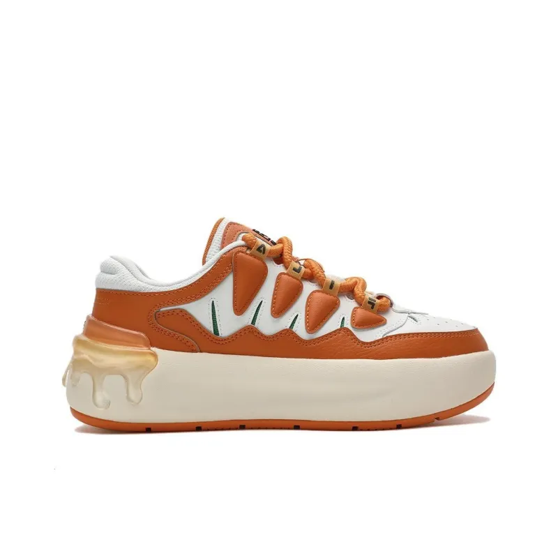 FILA CARROT 1 Carrot Shoes Low Top Skateboard Shoes Women's Orange White-1
