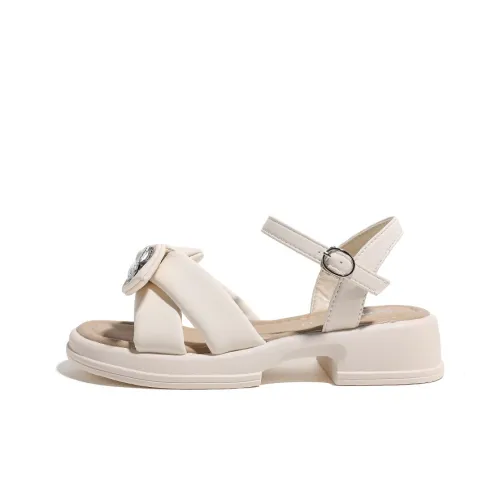 HUANQIU Beach Sandals Women's Beige