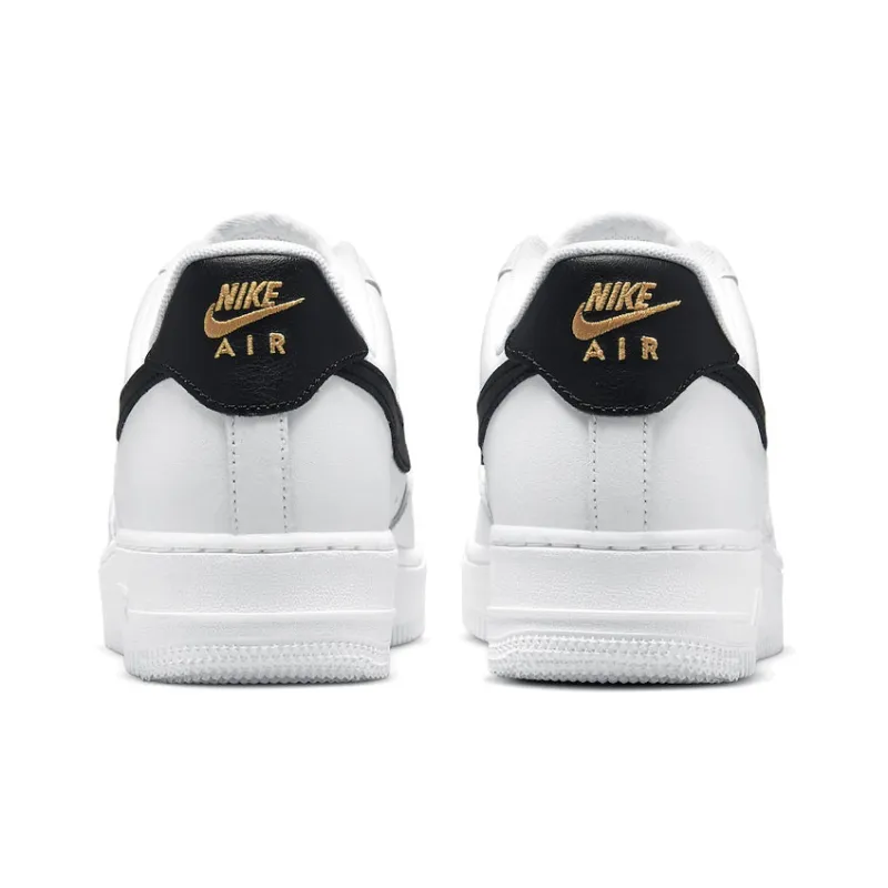 Nike Air Force 1 Low '07 Essential White Black Gold Mini Swoosh Women's-4