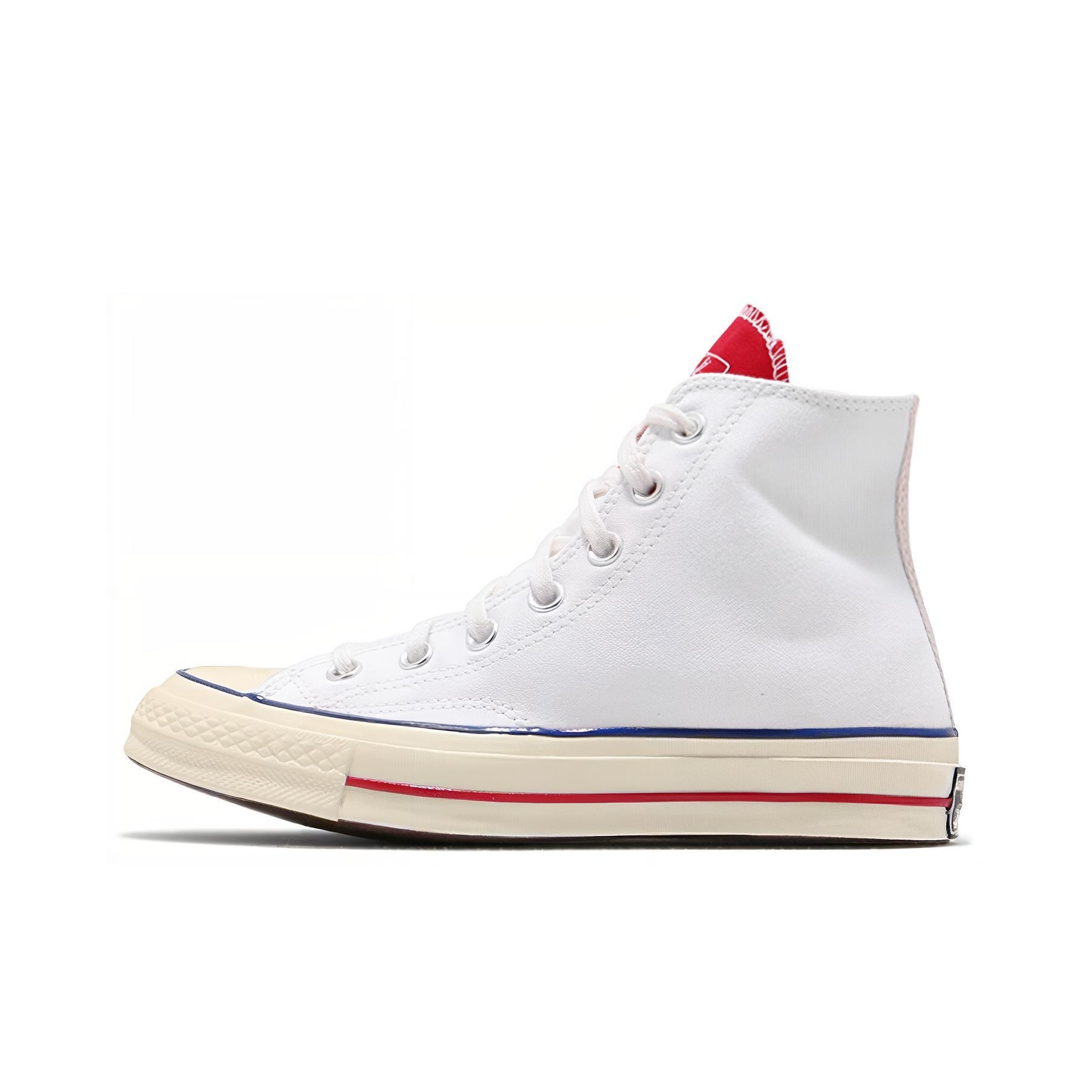 Converse white red and blue best sale