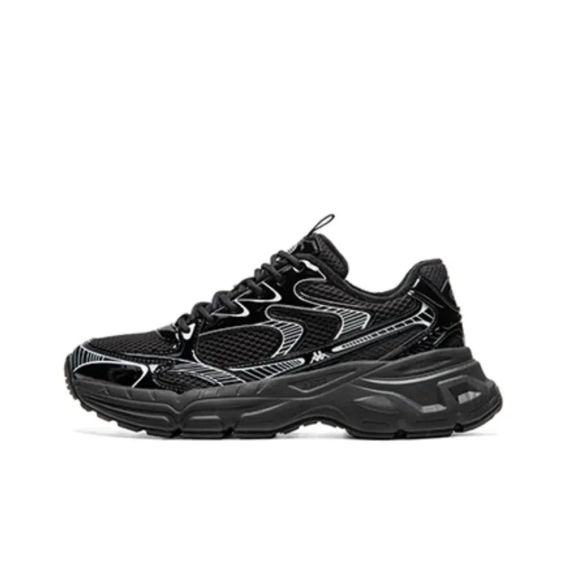 Kappa Warm Wear Resistant Slip Resistant Low Top Running Shoes Unisex Black-1