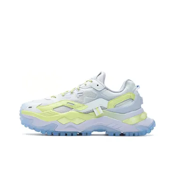 FILA FUSION BIANCO Cushioned Slip Resistant Lightweight Low Top Long Distance Running Running Shoes Women's Blue Green