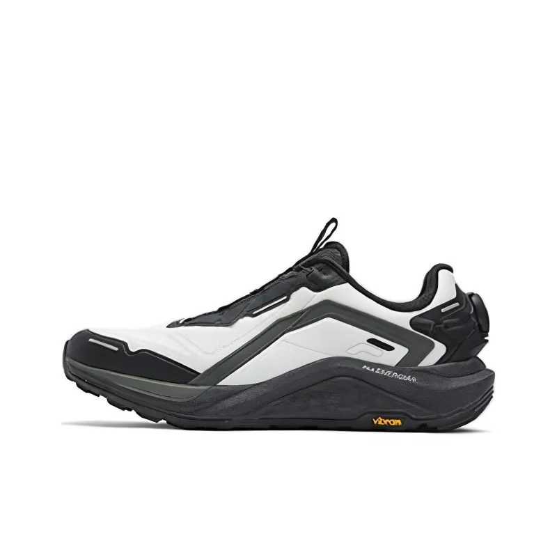 FILA BOA WOLF Slip Resistant Low Top Casual Running Shoes Men's Black White-0