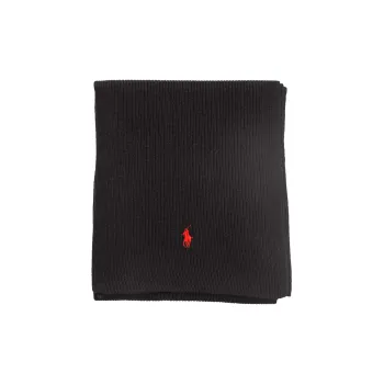 Polo Ralph Lauren Pony Embroidered Ribbed Knit Scarf