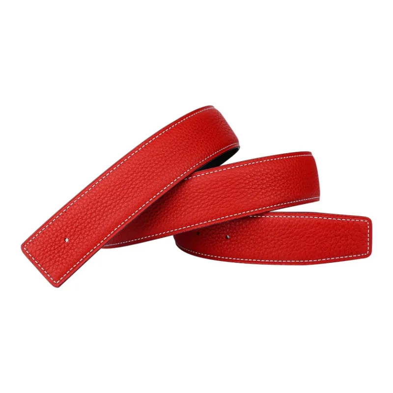 Jaylen Oos Headless H Buckle Smooth Buckle Unique Design Double Sided Top Grain Cow Leather Leather Belts Men's-47