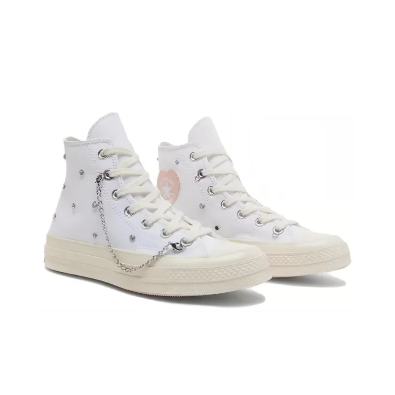 Converse 1970s Anti Slip Wear Resistant High Top Canvas Shoes Unisex White-2