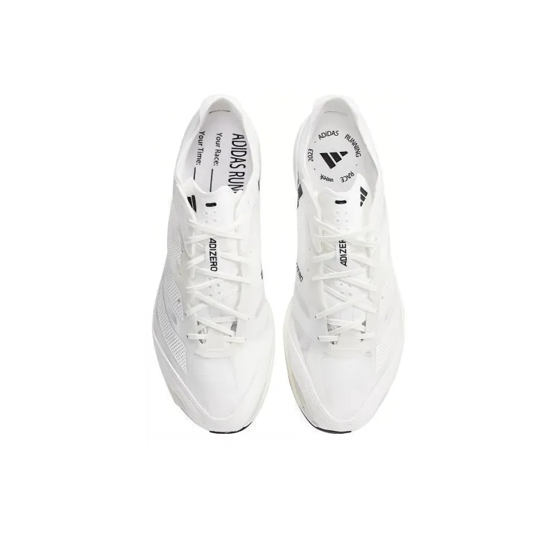Adidas Adizero Adios 7 Cushioning Anti-Slip Wear-Resistant Breathability Low-Top Casual Running Shoes Men's White Black-3