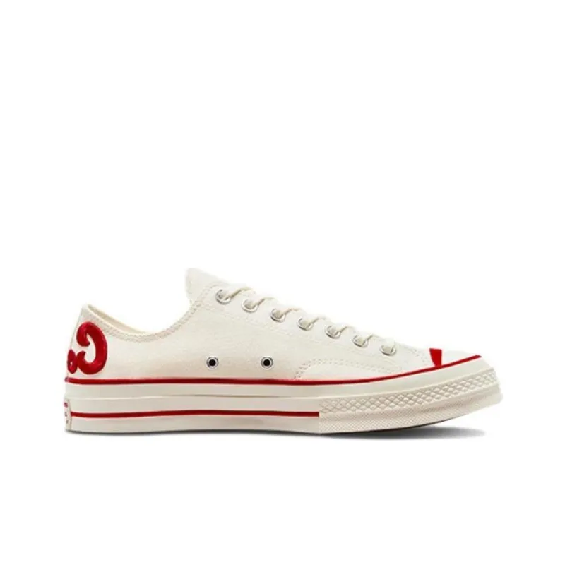 Converse 1970s Abrasion Resistant Low Top Canvas Shoes Unisex White Red-1