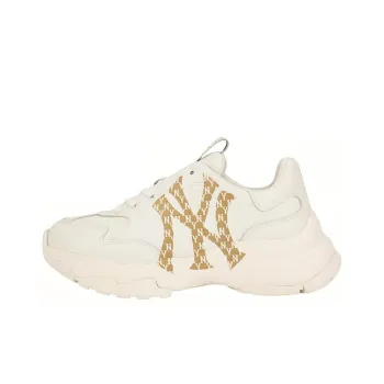 MLB Big Ball Chunky Monogram Lt Low Top Chunky Sneakers Unisex White Gold