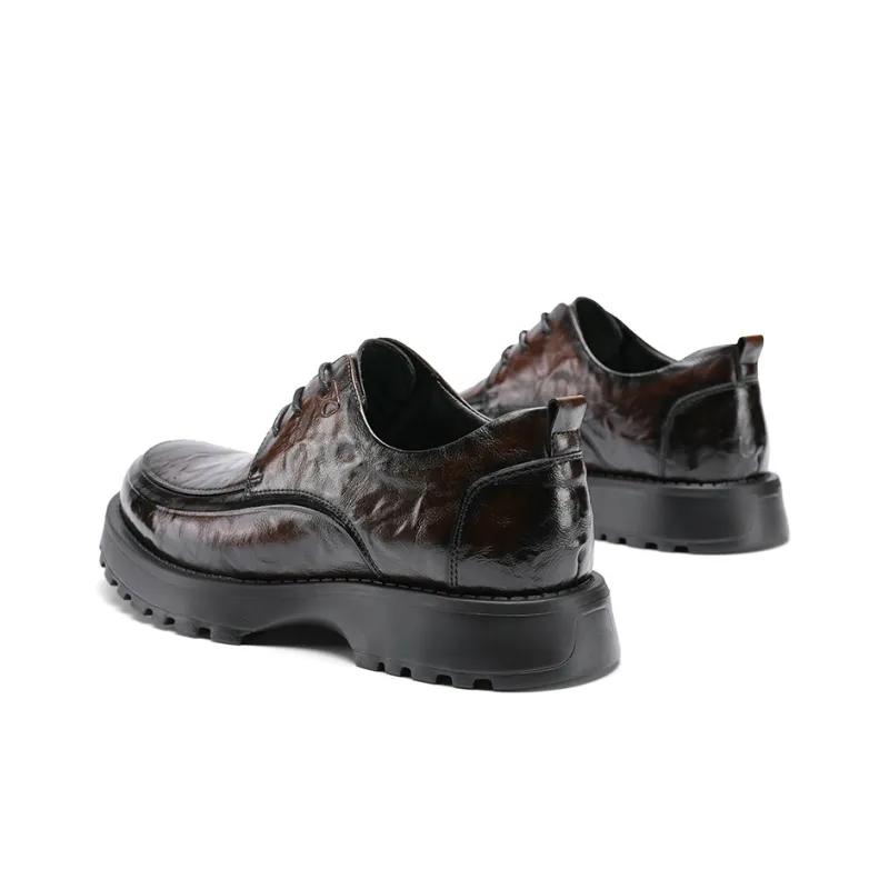 G.N.SHIJIA Men's Casual Shoes Men Low Top Black/Brown-14