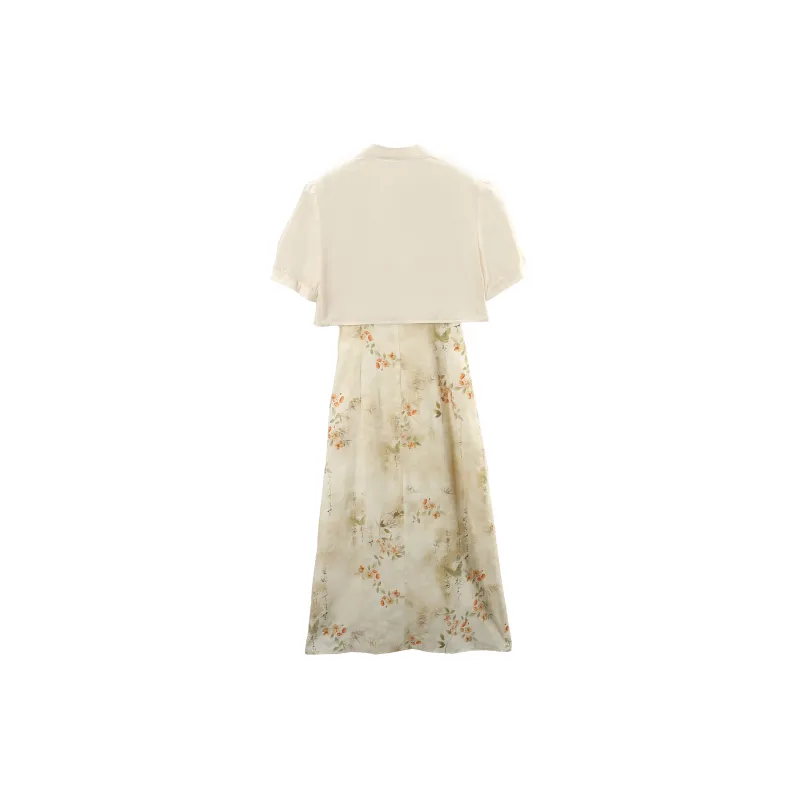A Paradise For Awakening Skirt Set Women's Beige Apricot-1
