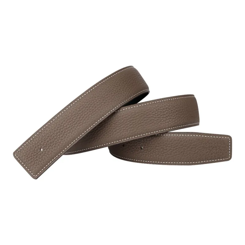 Jaylen Oos Headless H Buckle Smooth Buckle Unique Design Double Sided Top Grain Cow Leather Leather Belts Men's-39