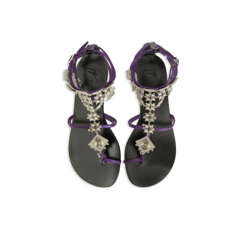 Giuseppe Zanotti Amira Embellished Suede Sandals Women's-4