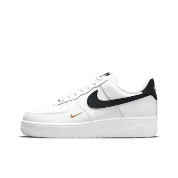Nike Air Force 1 Low '07 Essential White Black Gold Mini Swoosh Women's
