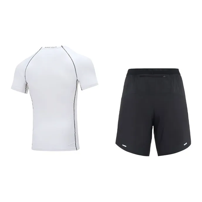 Nike Casual Sportswear Men White T-Shirt+Black Shorts-1