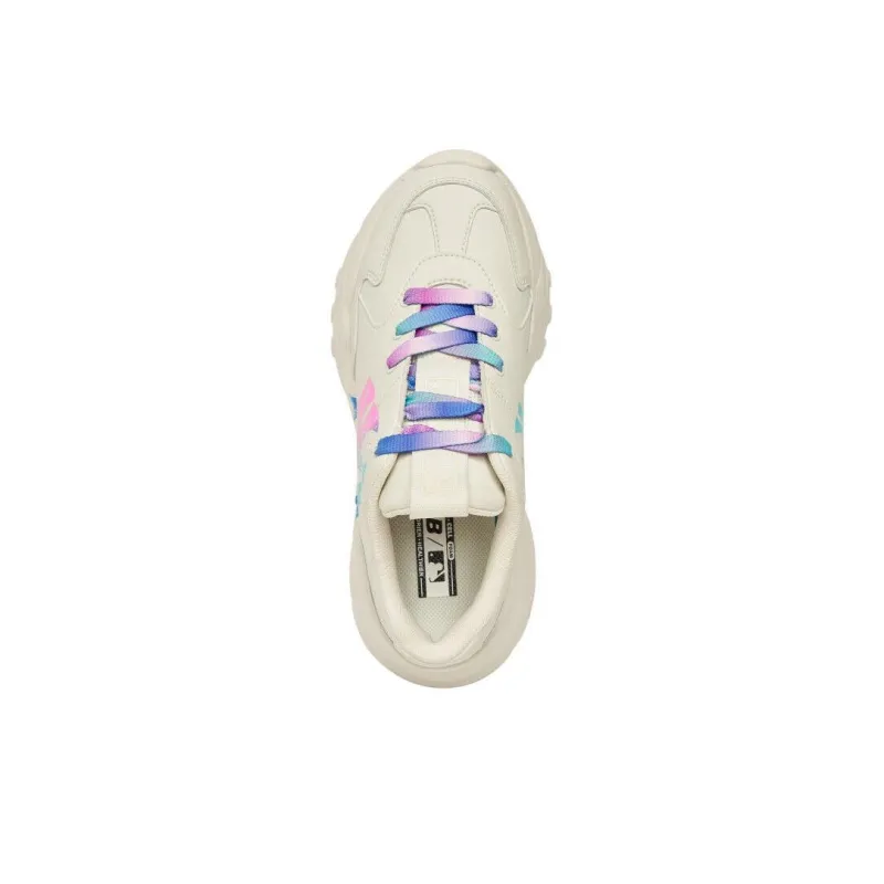 MLB Big Ball Chunky Durable Breathable Low Top Chunky Sneakers Unisex Ecru Multicolor-3