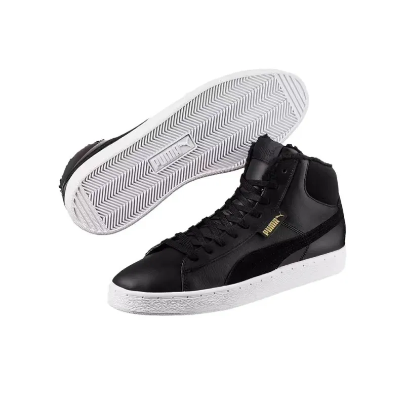 PUMA 1948 Mid Lfur Mid Top Fleece Lined Casual Skate Shoes Unisex Black-4