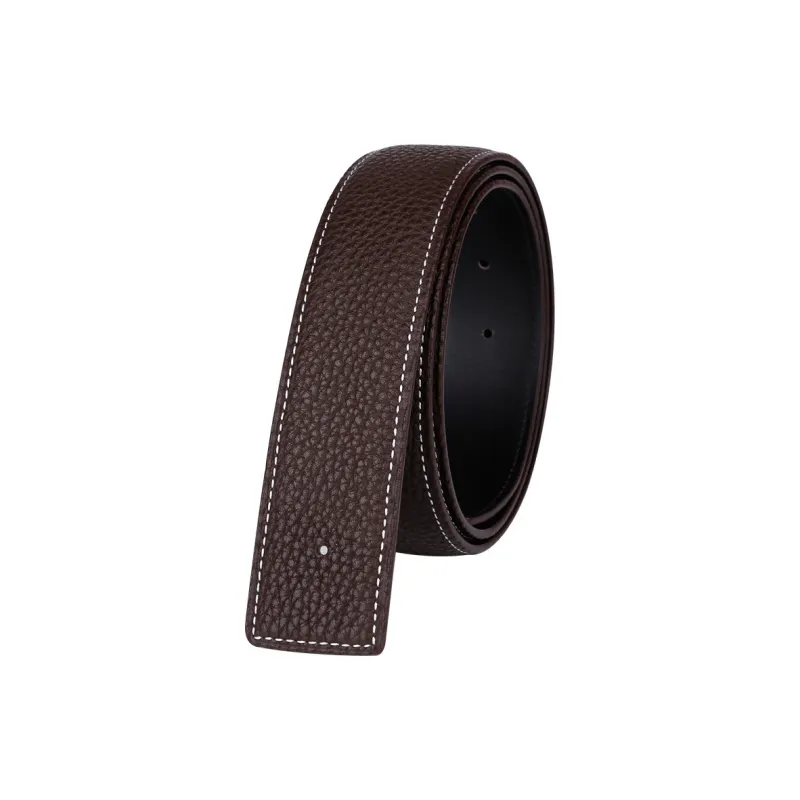Jaylen Oos Headless H Buckle Smooth Buckle Unique Design Double Sided Top Grain Cow Leather Leather Belts Men's-3