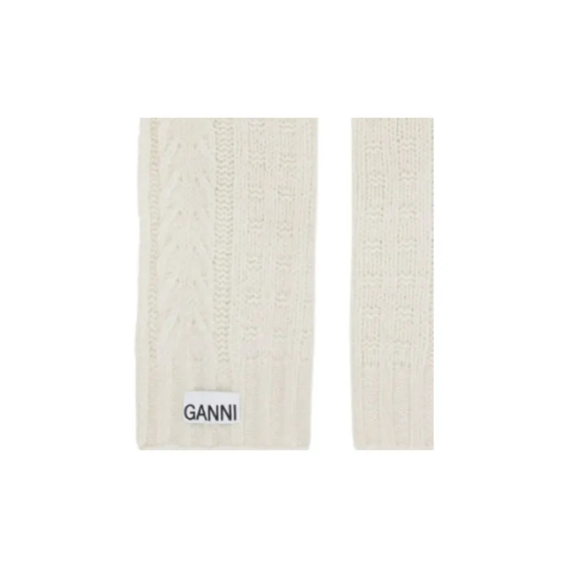 GANNI Knit Scarves Women's Beige-2