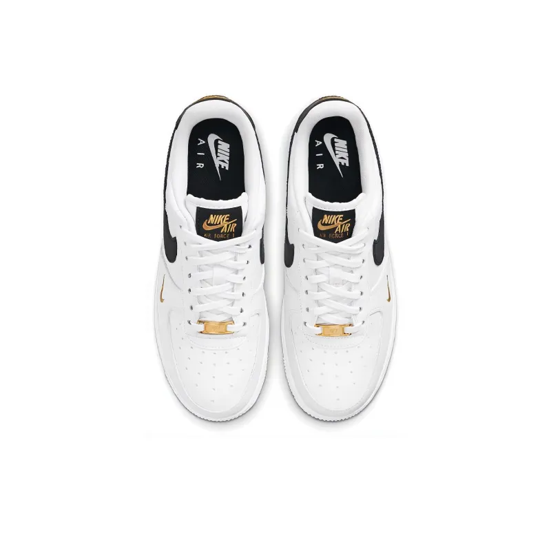 Nike Air Force 1 Low '07 Essential White Black Gold Mini Swoosh Women's-3