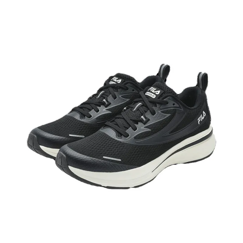 FILA NUVOLE Cushioned Wear-Resistant Breathable Rebound Low-Top Running Shoes Men's Steed Black-1