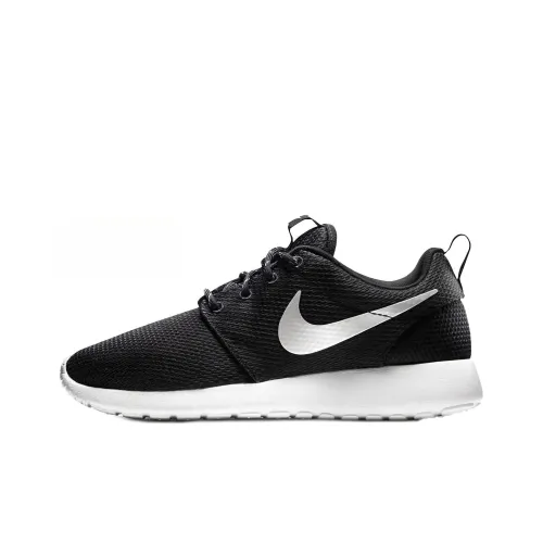 Nike Roshe One Black/Metallic Platinum-White Women's