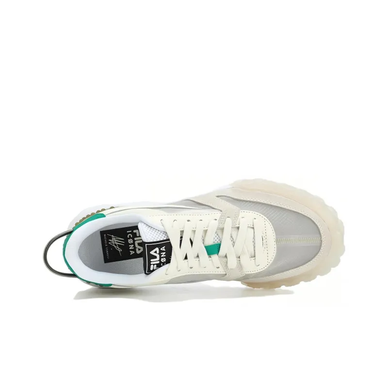 FILA Gara Anti Slip Wear Resistant Low Top Running Shoes Men's White Green-2