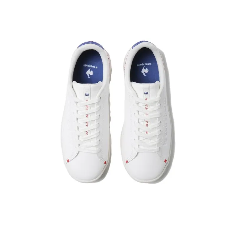 Le Coq Sportif Anti Slip Wear Resistant Low Top Skateboard Shoes Unisex White Blue-4