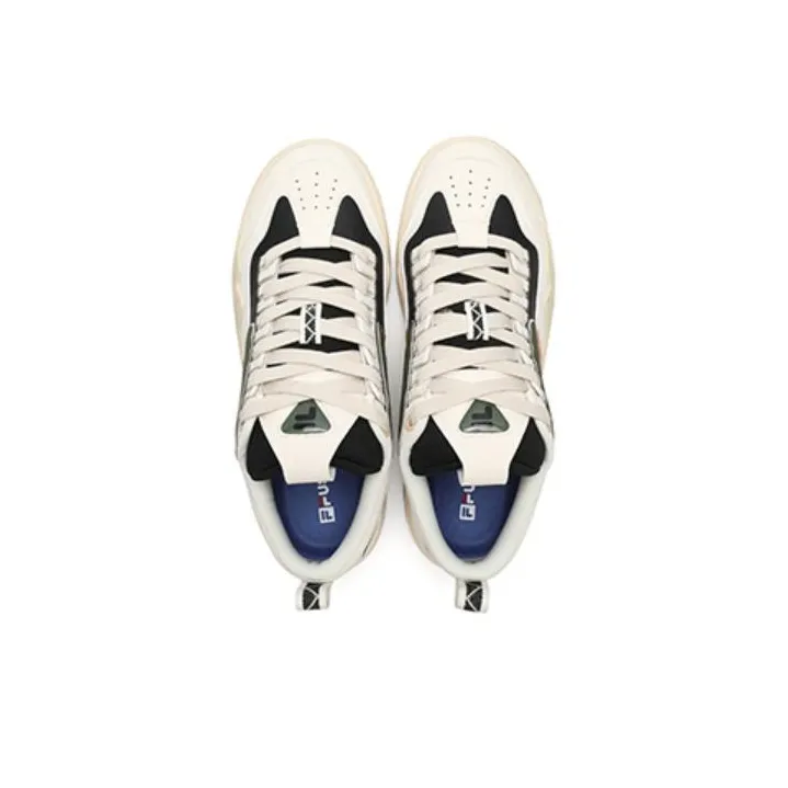 FILA FUSION Nollie Impact Resistant Quick Drying Wear Resistant Low Top Skateboard Shoes Men's White-2