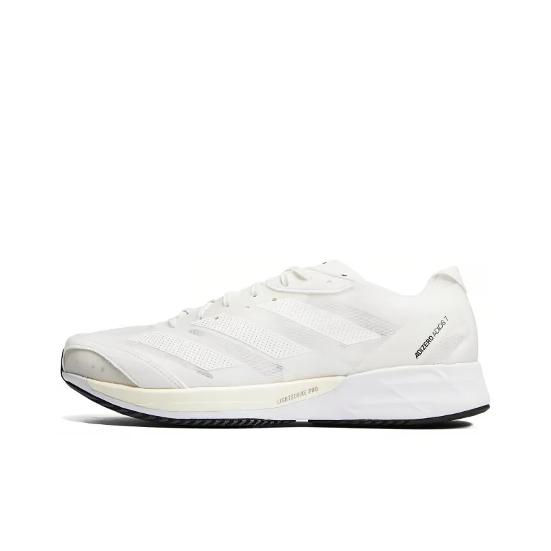 Adidas Adizero Adios 7 Cushioning Anti-Slip Wear-Resistant Breathability Low-Top Casual Running Shoes Men's White Black-0