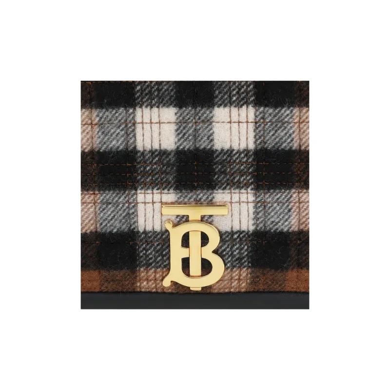 Burberry Lola Bag Cashmere And Sheepskin Blend Shoulder Bag, Crossbody Bag Women's Tan-6