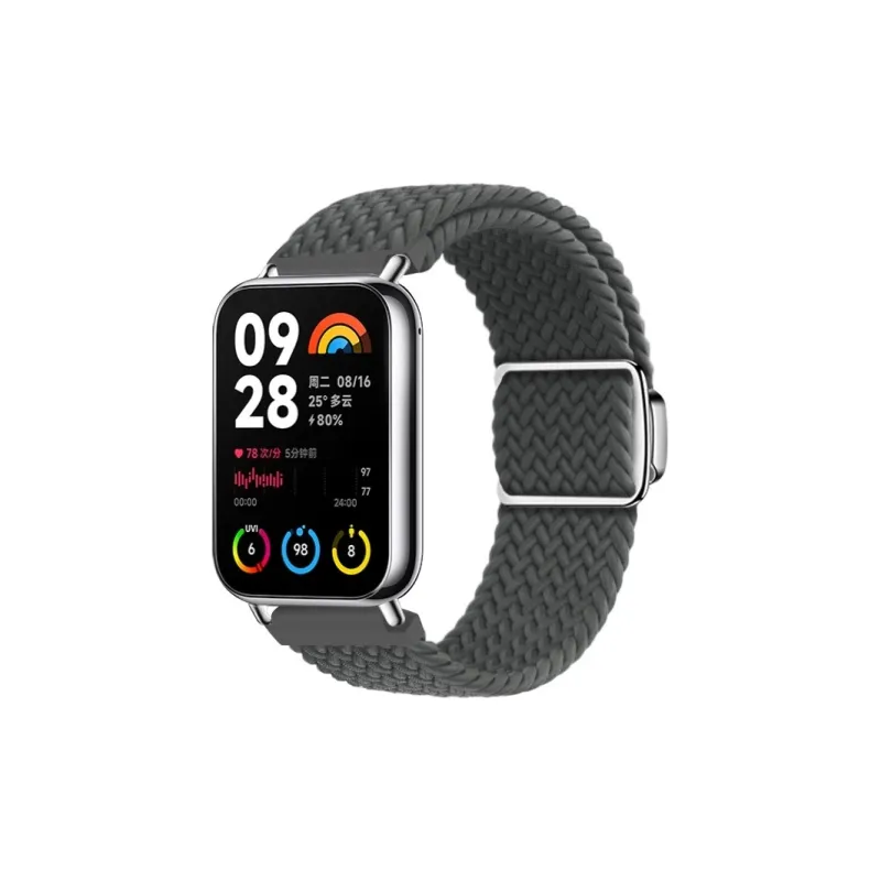 CHENSONG Xiaomi Red Beige Compatibility Watch Band Canvas Material-6